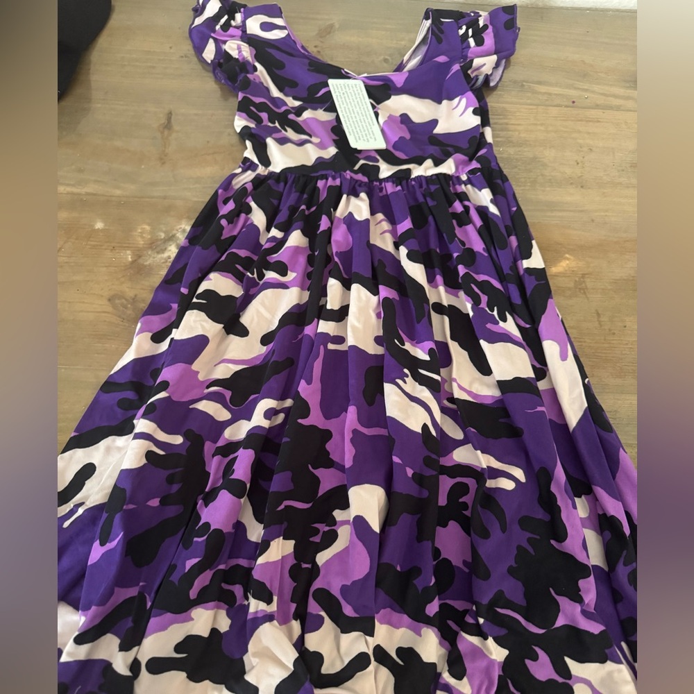 Brand New With Tags Dot Dot Smile Empire Dress Purple Camouflage Warm Material